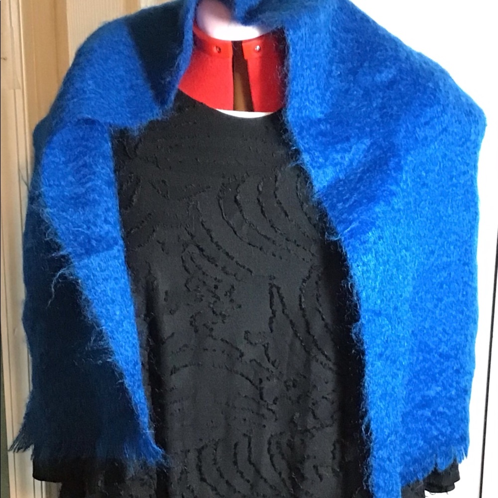 Vintage blue mohair scarf Blackcock for Ann Taylor